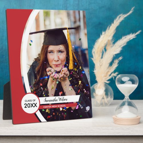 Red Curved Frame Photo Graduation