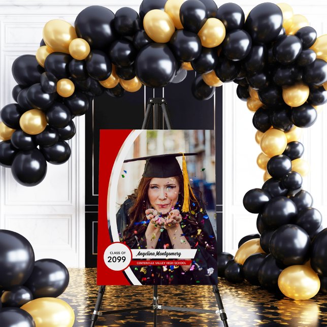Red Curved Frame Photo Graduation Foam Board (Creator Uploaded)