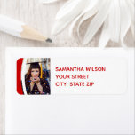 Red Curved Frame Photo Graduation Label