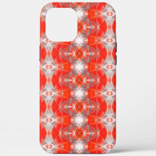 Red curved shapes rapport floating over white gray iPhone 12 pro max case