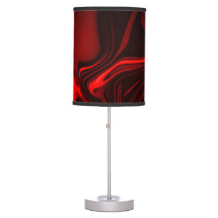 Red curves and undulations on dark background table lamp