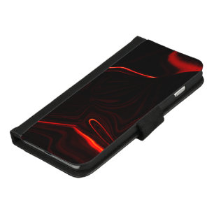 Red curves or undulation in darkest red background iPhone 8/7 plus wallet case