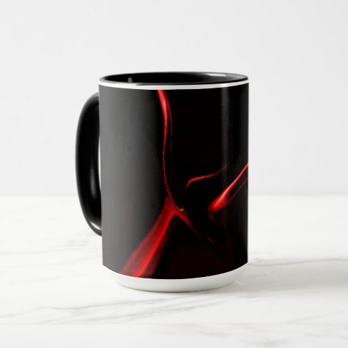 Red curves or undulation in darkest red background mug