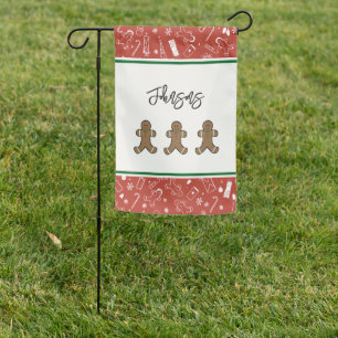 Red Custom Christmas Gingerbread Man Yard Sign