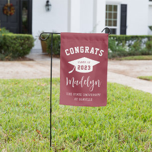 Red   Custom Class of 2025 Graduation Garden Flag