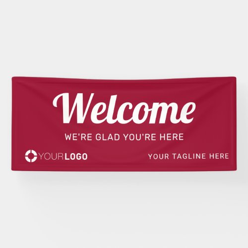 Red Custom Company Logo Welcome Banner