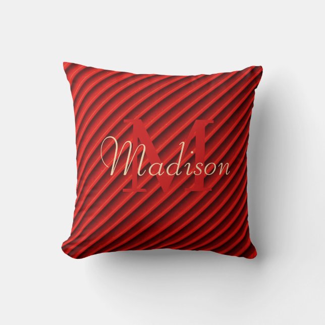 Red Custom Elegant Pillow Name Gift Personalized (Front)