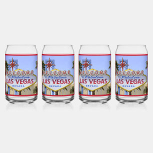 Red Custom Family Las Vegas Nevada Welcome Sign Can Glass