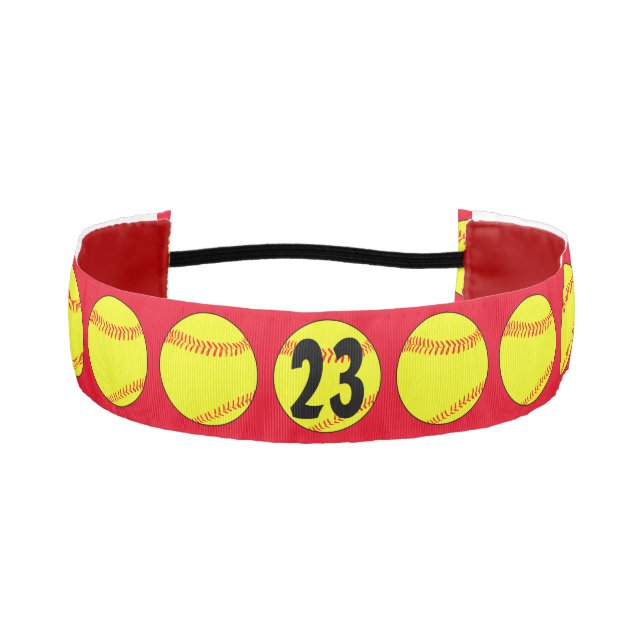 Red Custom Fastpitch Softball Headband (Front)