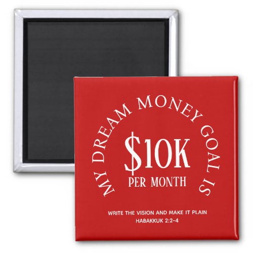 Red Custom Financial Income Goal Magnet