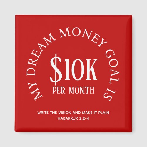 Red Custom Financial Income Goal Magnet