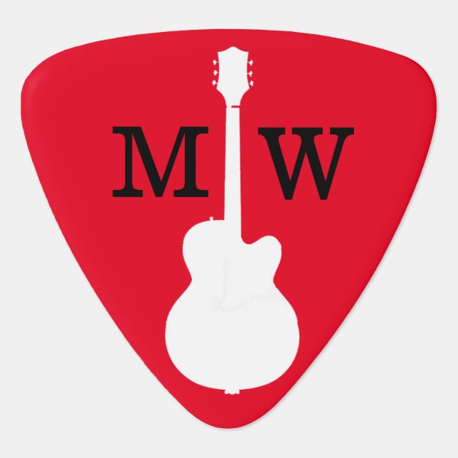 red custom guitarpick for cool guitarists guitar pick (Front)