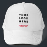 Red Custom Logo and Text Branded Hat No Minimum<br><div class="desc">Business Logo eyecatching red Printed Optional Text Promotional Baseball & Trucker Hat Express your unique company style with our customizable logo and text branded hats - no minimum order required. Whether you prefer vibrant hues or classic shades, we offer a wide range of color options for best matching with your...</div>