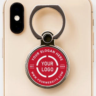 Red custom logo branded promotional phone ring stand
