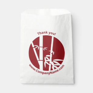 Red Custom Logo & Company Name Thank You Favor Bag