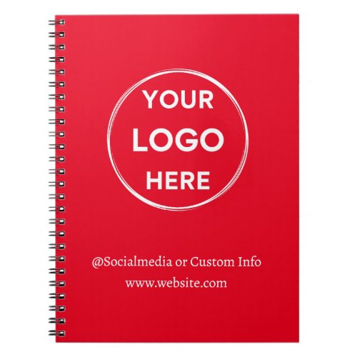 Red Custom Logo Modern Minimalist Business Staff Notebook