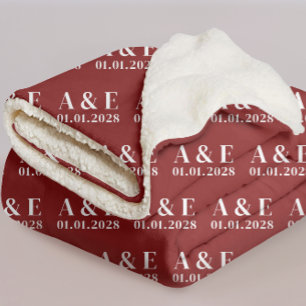 Red Custom Mr & Mrs Blanket Gift for Bride & Groom