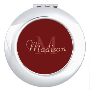 Red Custom Name Love Gift Personalized Compact Mirror