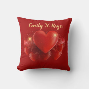 Red Custom Pillow Couple Love Gift Personalized