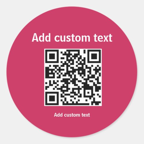 red custom QR code personalize website sticker