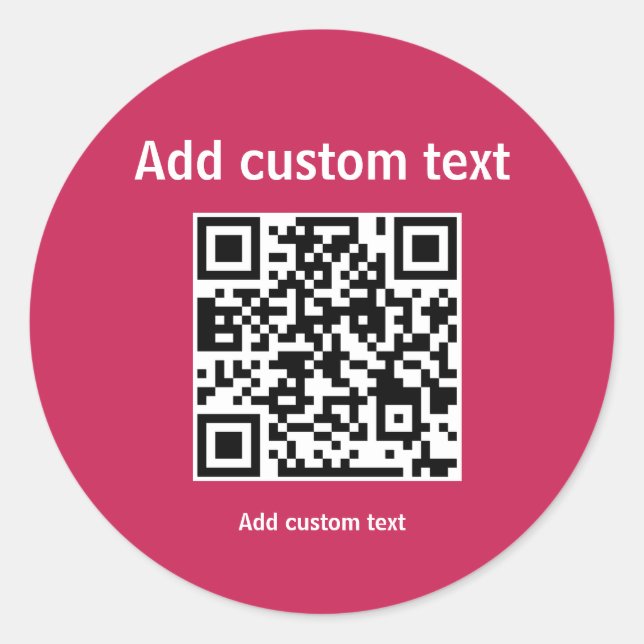 red custom QR code personalize website sticker (Front)