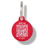Red Custom QR Code | Scan Pet ID Tag<br><div class="desc">Customizable red QR code pet ID tag. This pet tag features a scannable QR code that enables anyone with a smartphone to access important information about your pet. You can easily generate a brand new QR code on the design via the "personalize this template " feature. Just add the URL...</div>