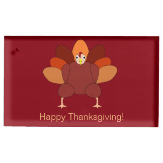 Red Custom Thanksgiving Place Card Holders Turkey