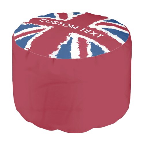 Red Custom Union Jack Art by Heva Weva Foot Stool Pouf