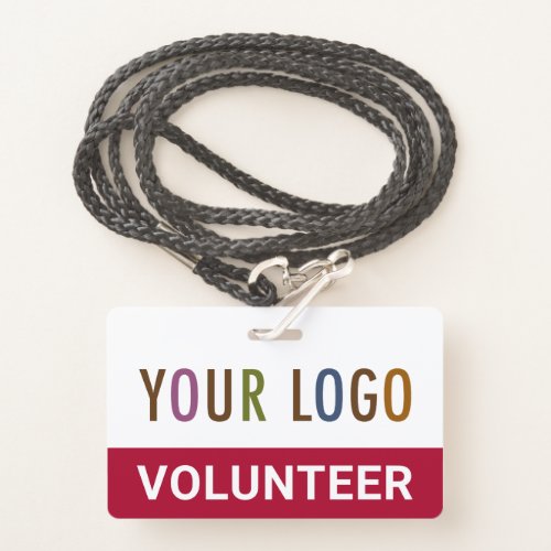 Red Custom Volunteer Badge Lanyard Event Team Logo