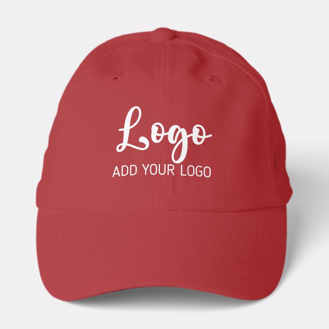 Red Customizable Business Logo Performance Cap (Front)