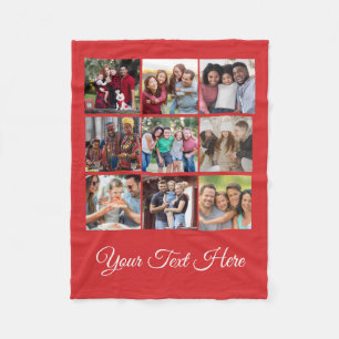 Red Customizable Photo Blanket Collage