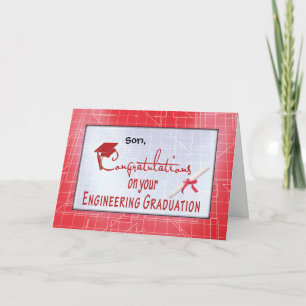 Red Customize Relationship Engineering Graduation Card