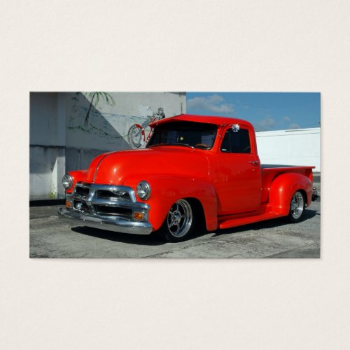 Red Customized Pickup Truck Business Cards