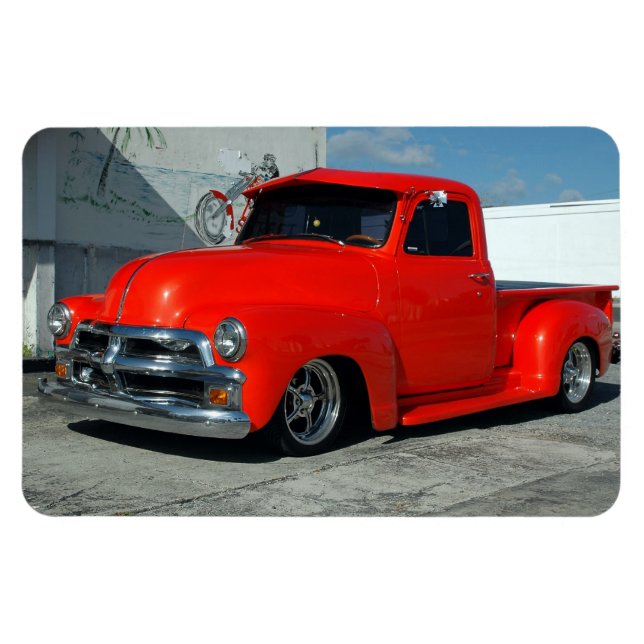 Red Customized Pickup Truck Magnet (Horizontal)