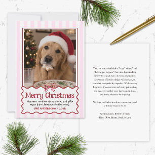 Red Cute Dog Funny Christmas Card Pet Humor