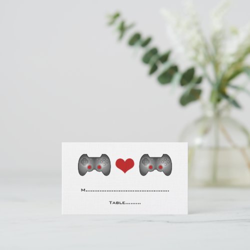 Red Cute Gamer Place Card