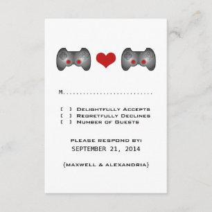 Red Cute Gamer Response Card