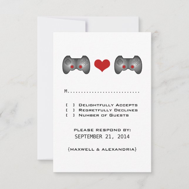Red Cute Gamer Response Card (Front)