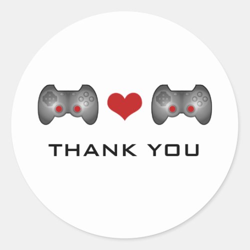 Red Cute Gamer Thank You Stickers