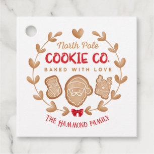 Red Cute Gingerbread Christmas Cookies Exchange Favor Tags