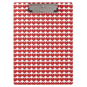 Red Cute Hearts Pattern Clipboard