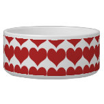 Red Cute Hearts Pattern Dog Bowl at Zazzle