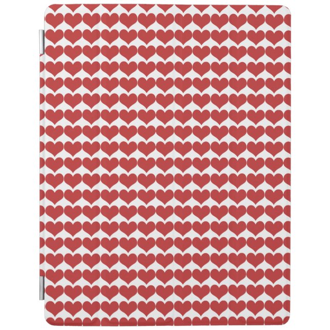 Red Cute Hearts Pattern iPad Cover (Front)