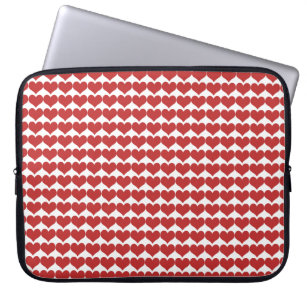 Red Cute Hearts Pattern Laptop Sleeve