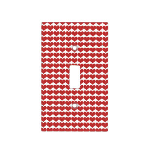 Red Cute Hearts Pattern Light Switch Cover
