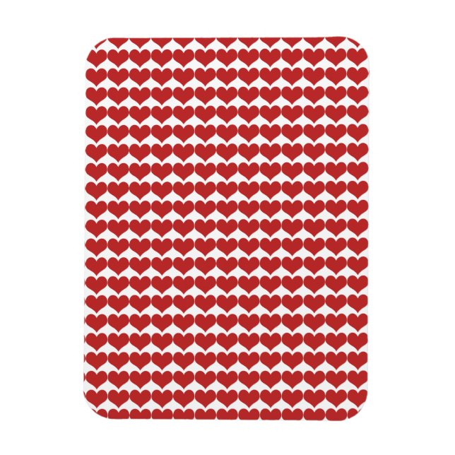 Red Cute Hearts Pattern Magnet (Vertical)