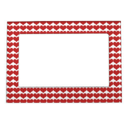 Red Cute Hearts Pattern Magnetic Frame