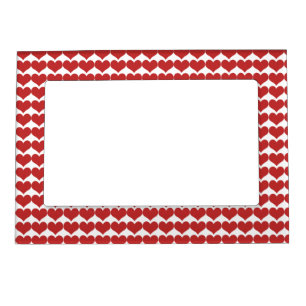 Red Cute Hearts Pattern Magnetic Frame