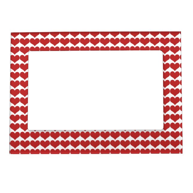 Red Cute Hearts Pattern Magnetic Frame (Front)