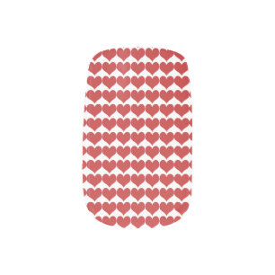Red Cute Hearts Pattern Nail Art